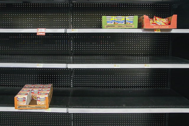 Empty food shelf